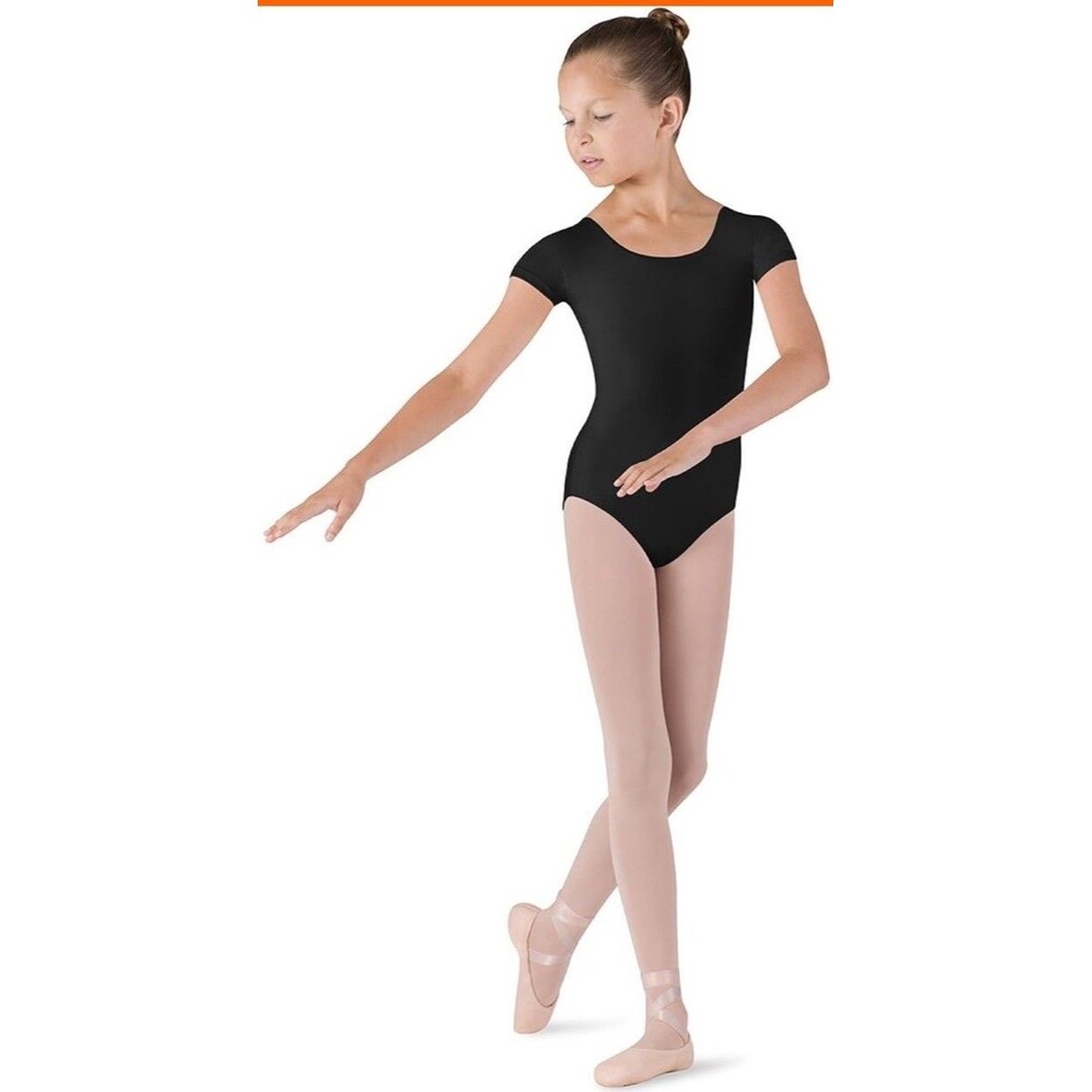 Bloch Dujour Cap Sleeve Black Ballet Dance Leotard Youth Girls Size 14 New
